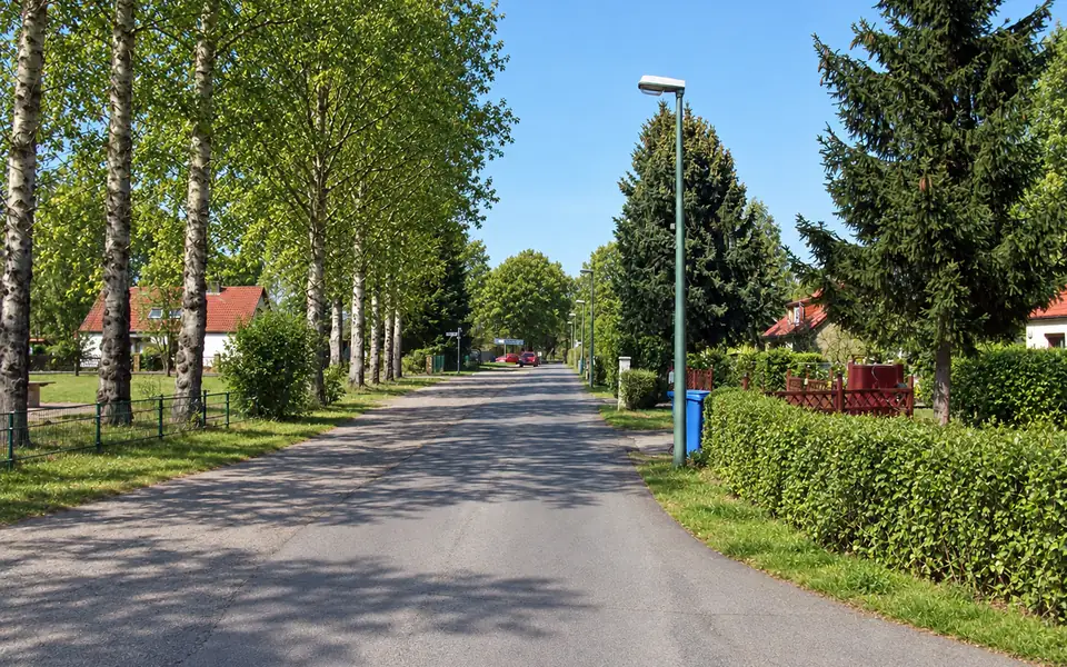 Straße in der Stadtrandsiedlung Malchow